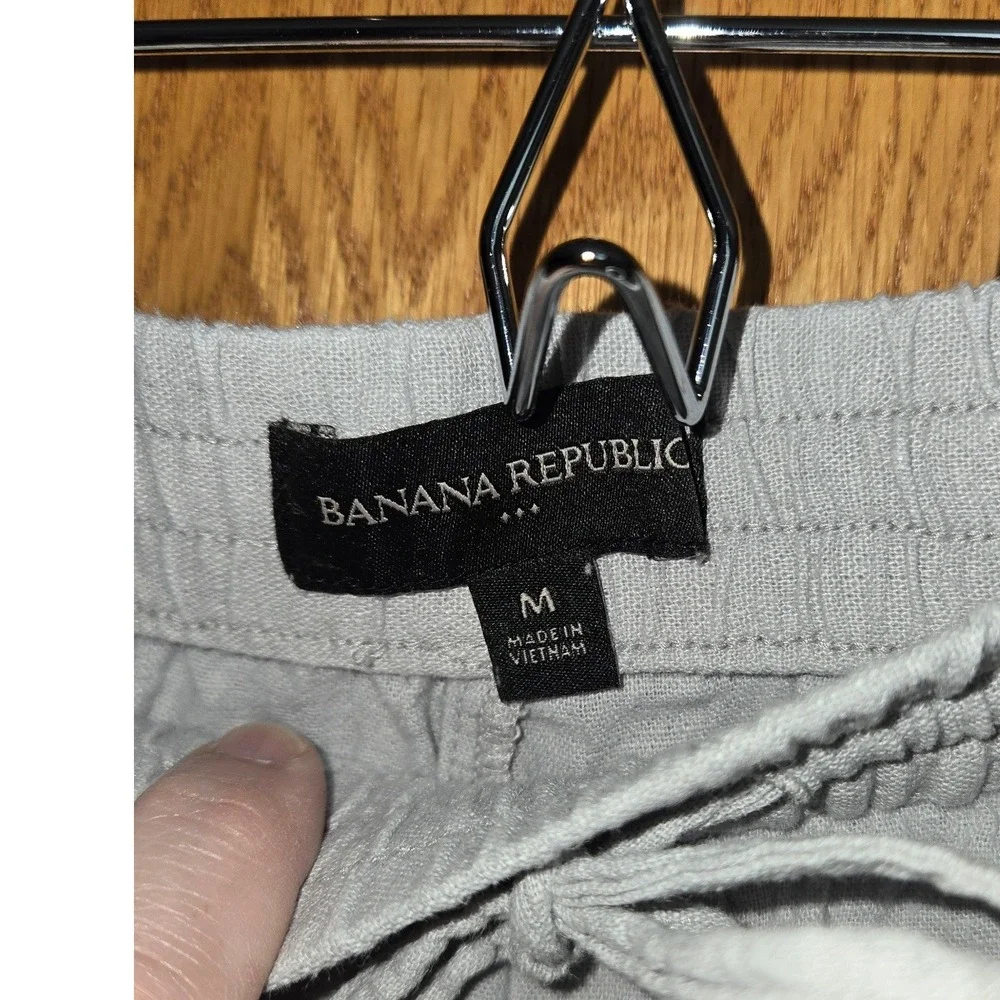 Banana Republic Womens Linen Blend Cargo Jogger Pants Gray Size M